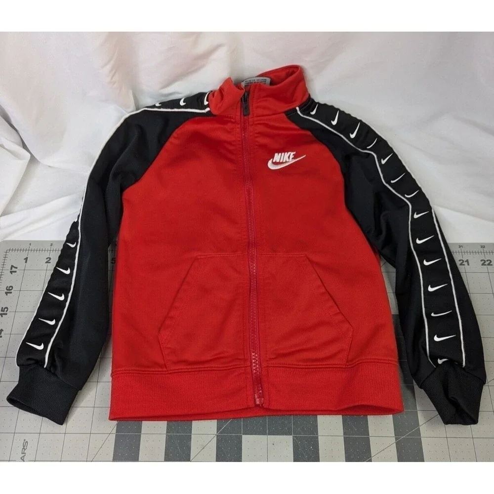 Nike Toddler Jacket Red Black Sz 4T Polyester